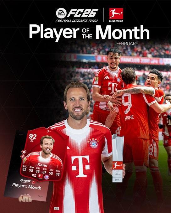 mk体育-4场比赛8球1助，凯恩当选德甲二月最佳球员